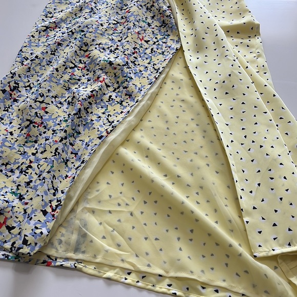 New Equipment Wrap Front Muti Media Silk Midi Dress Yellow Size 4 - Picture 14 of 16